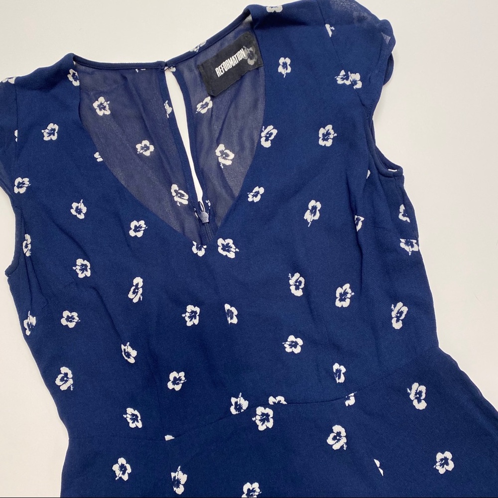 NWOT Reformation Açaí Dress Navy Blue Mini Size 8 - Picture 2 of 15